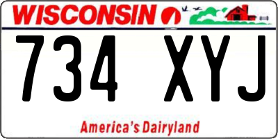 WI license plate 734XYJ