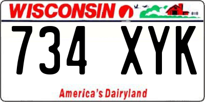 WI license plate 734XYK