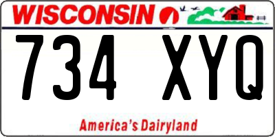 WI license plate 734XYQ
