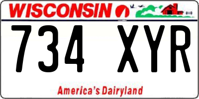 WI license plate 734XYR