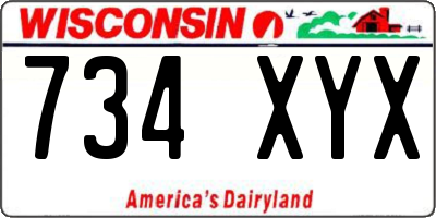 WI license plate 734XYX