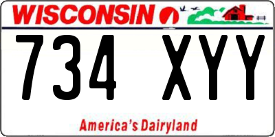 WI license plate 734XYY