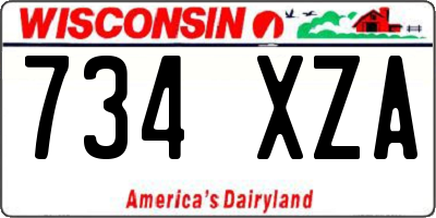WI license plate 734XZA