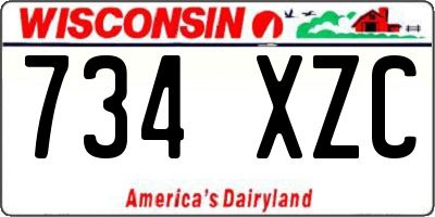 WI license plate 734XZC
