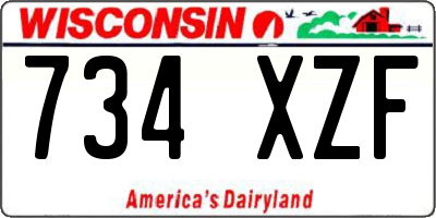 WI license plate 734XZF
