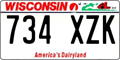 WI license plate 734XZK