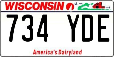 WI license plate 734YDE