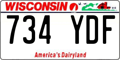 WI license plate 734YDF