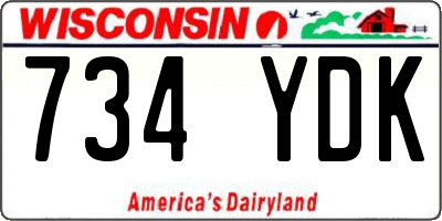 WI license plate 734YDK