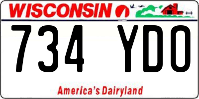 WI license plate 734YDO