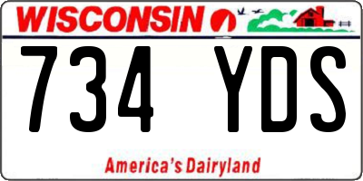 WI license plate 734YDS