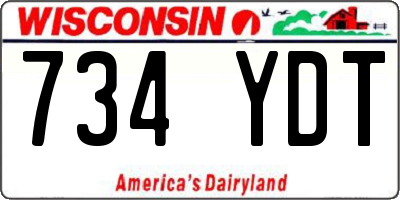WI license plate 734YDT