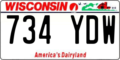 WI license plate 734YDW