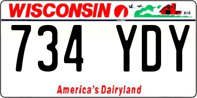 WI license plate 734YDY