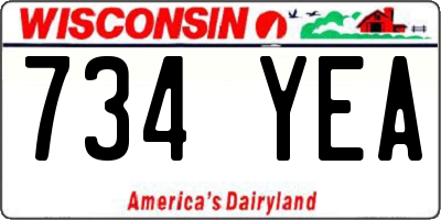 WI license plate 734YEA