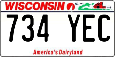 WI license plate 734YEC