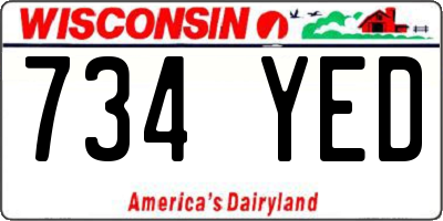 WI license plate 734YED