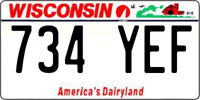 WI license plate 734YEF