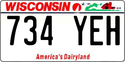 WI license plate 734YEH