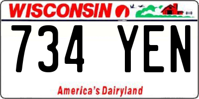 WI license plate 734YEN