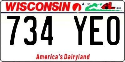 WI license plate 734YEO