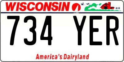 WI license plate 734YER