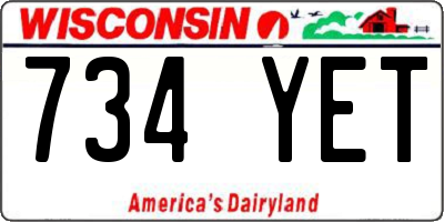WI license plate 734YET