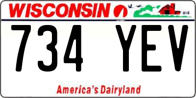 WI license plate 734YEV