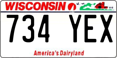 WI license plate 734YEX