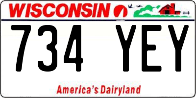 WI license plate 734YEY