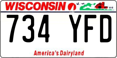 WI license plate 734YFD