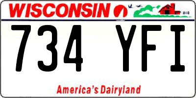 WI license plate 734YFI