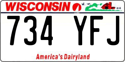 WI license plate 734YFJ