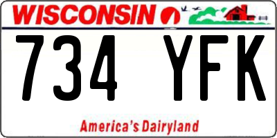 WI license plate 734YFK