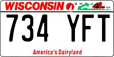 WI license plate 734YFT