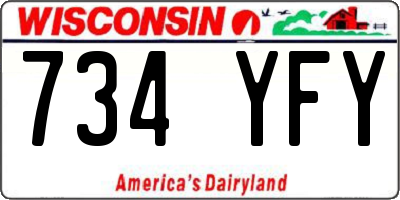 WI license plate 734YFY