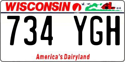 WI license plate 734YGH