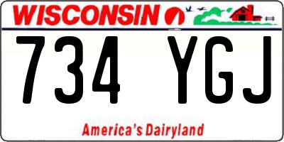 WI license plate 734YGJ
