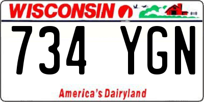 WI license plate 734YGN