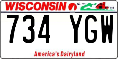 WI license plate 734YGW