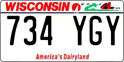 WI license plate 734YGY
