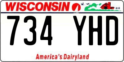 WI license plate 734YHD