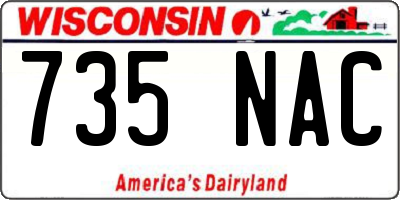 WI license plate 735NAC