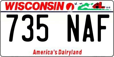 WI license plate 735NAF
