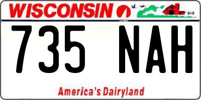 WI license plate 735NAH