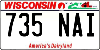 WI license plate 735NAI