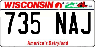 WI license plate 735NAJ