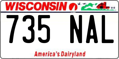 WI license plate 735NAL