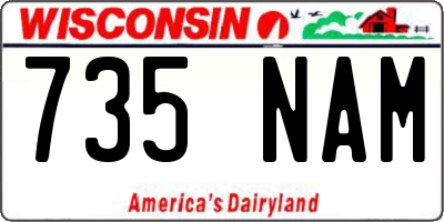 WI license plate 735NAM