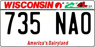 WI license plate 735NAO